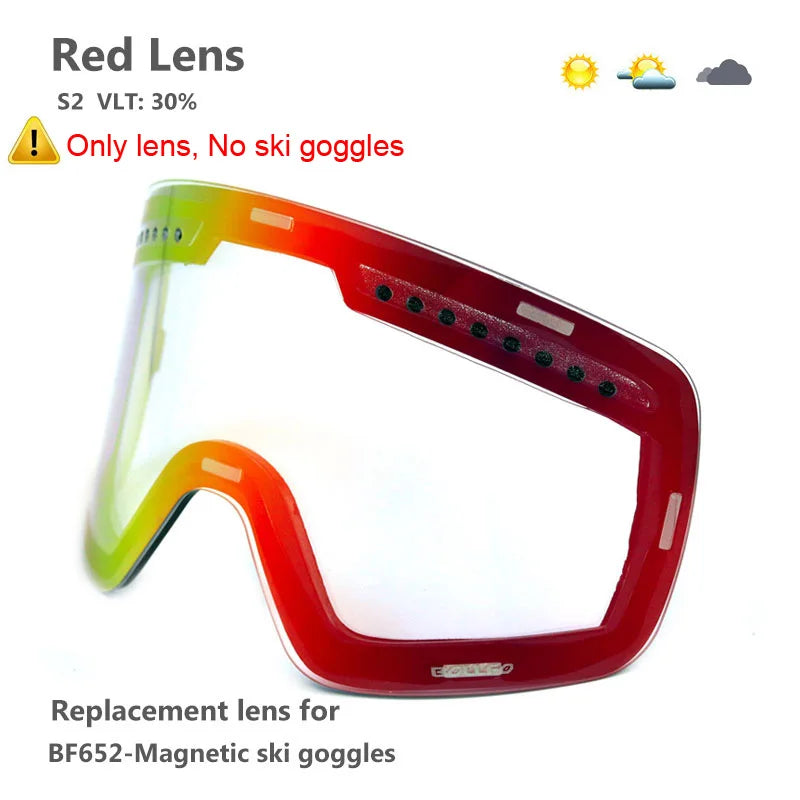 Ski Goggles with Magnetic Double Layer Polarized Lens