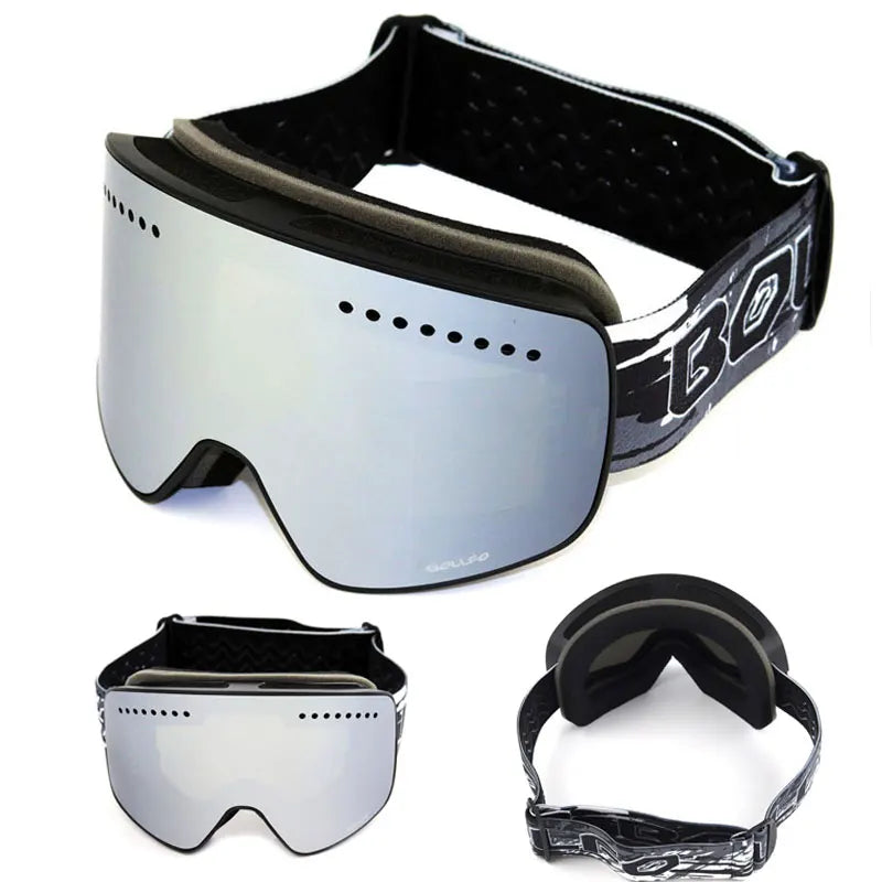 Ski Goggles with Magnetic Double Layer Polarized Lens