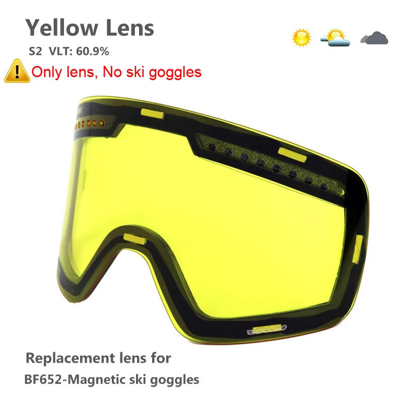 Ski Goggles with Magnetic Double Layer Polarized Lens