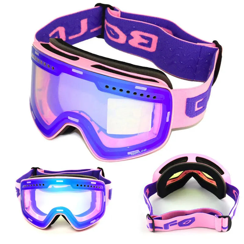 Ski Goggles with Magnetic Double Layer Polarized Lens