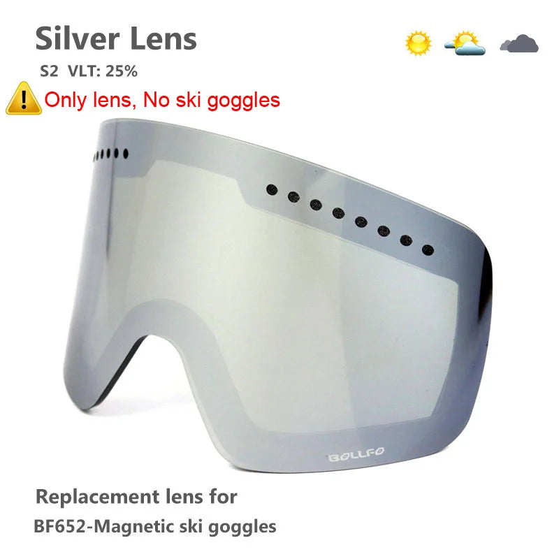 Ski Goggles with Magnetic Double Layer Polarized Lens