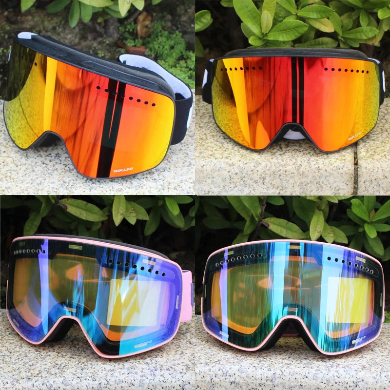 Ski Goggles with Magnetic Double Layer Polarized Lens