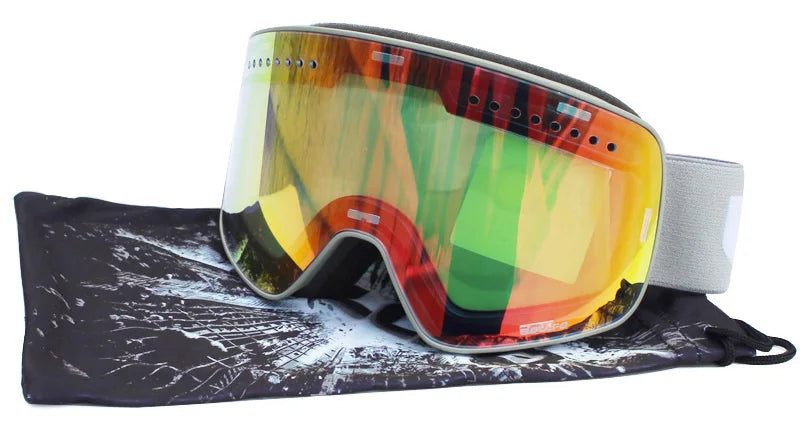 Ski Goggles with Magnetic Double Layer Polarized Lens