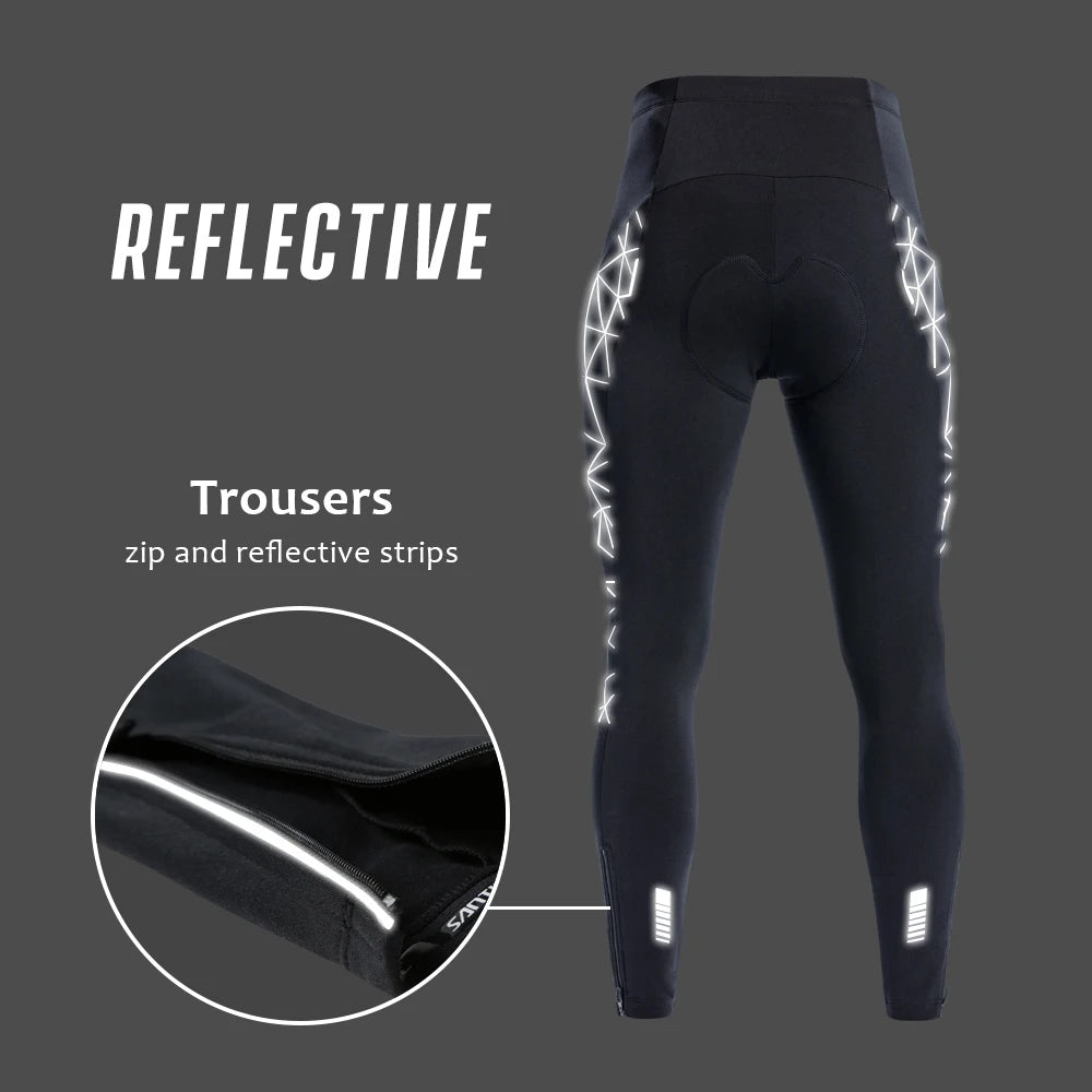 Winter Fleece Thermal Santic Cycling Pants