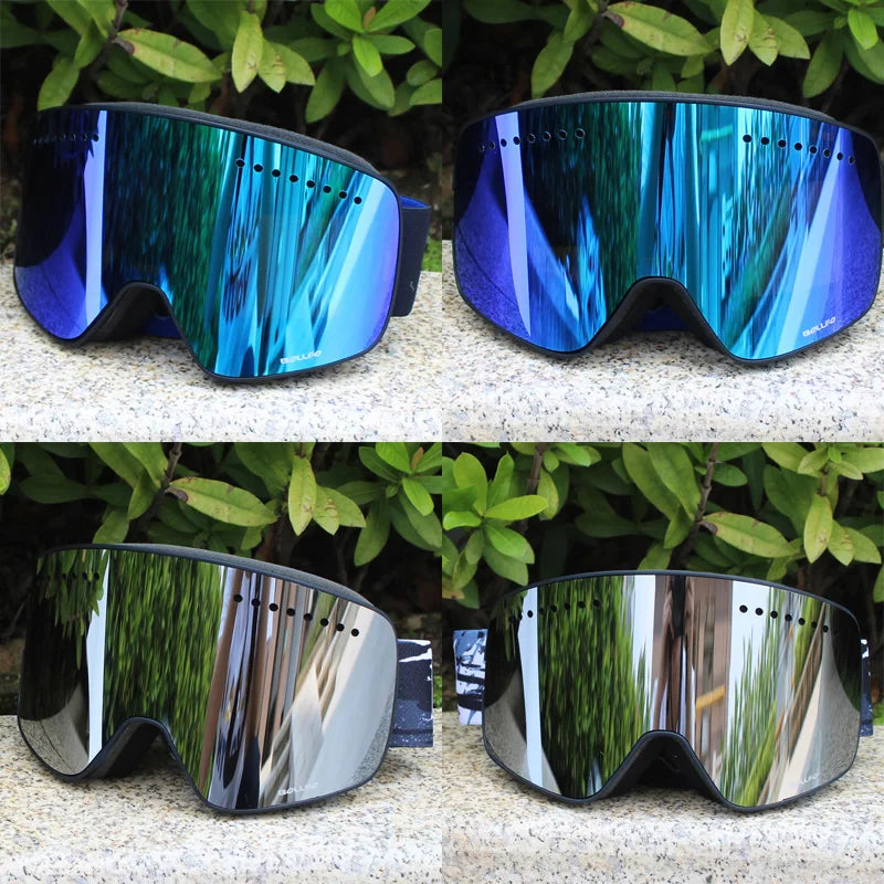 Ski Goggles with Magnetic Double Layer Polarized Lens