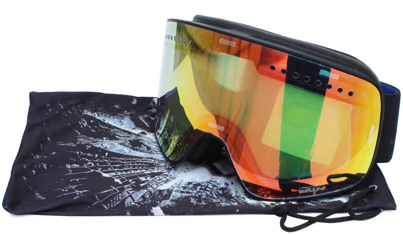 Ski Goggles with Magnetic Double Layer Polarized Lens