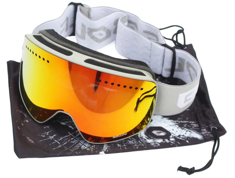 Ski Goggles with Magnetic Double Layer Polarized Lens