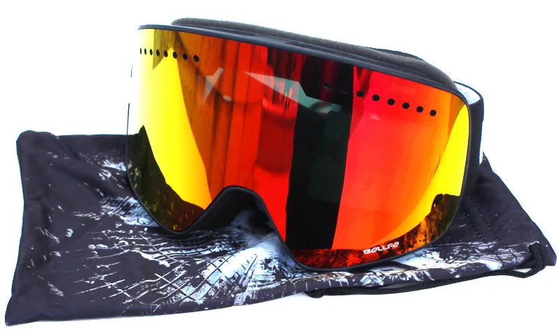 Ski Goggles with Magnetic Double Layer Polarized Lens