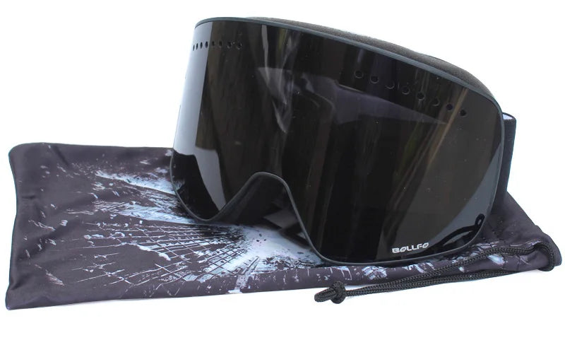 Ski Goggles with Magnetic Double Layer Polarized Lens