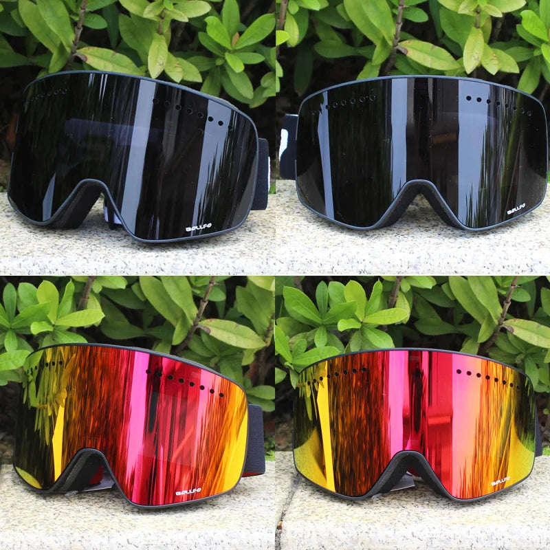 Ski Goggles with Magnetic Double Layer Polarized Lens