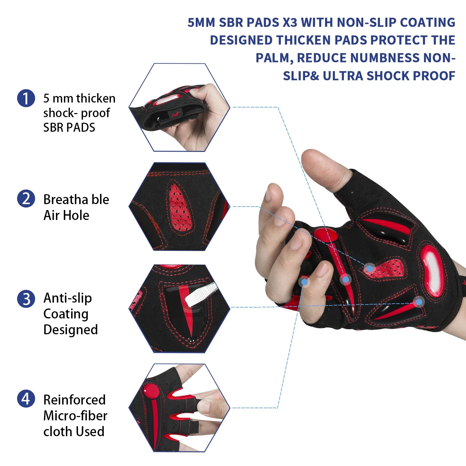 MOREOK Breathable 5MM  Bike Gloves