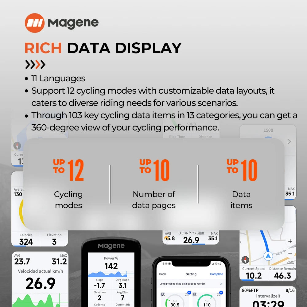 Magene C606 Touchscreen GPS Bike Computer Navigation WiFi Cycle Speedometer