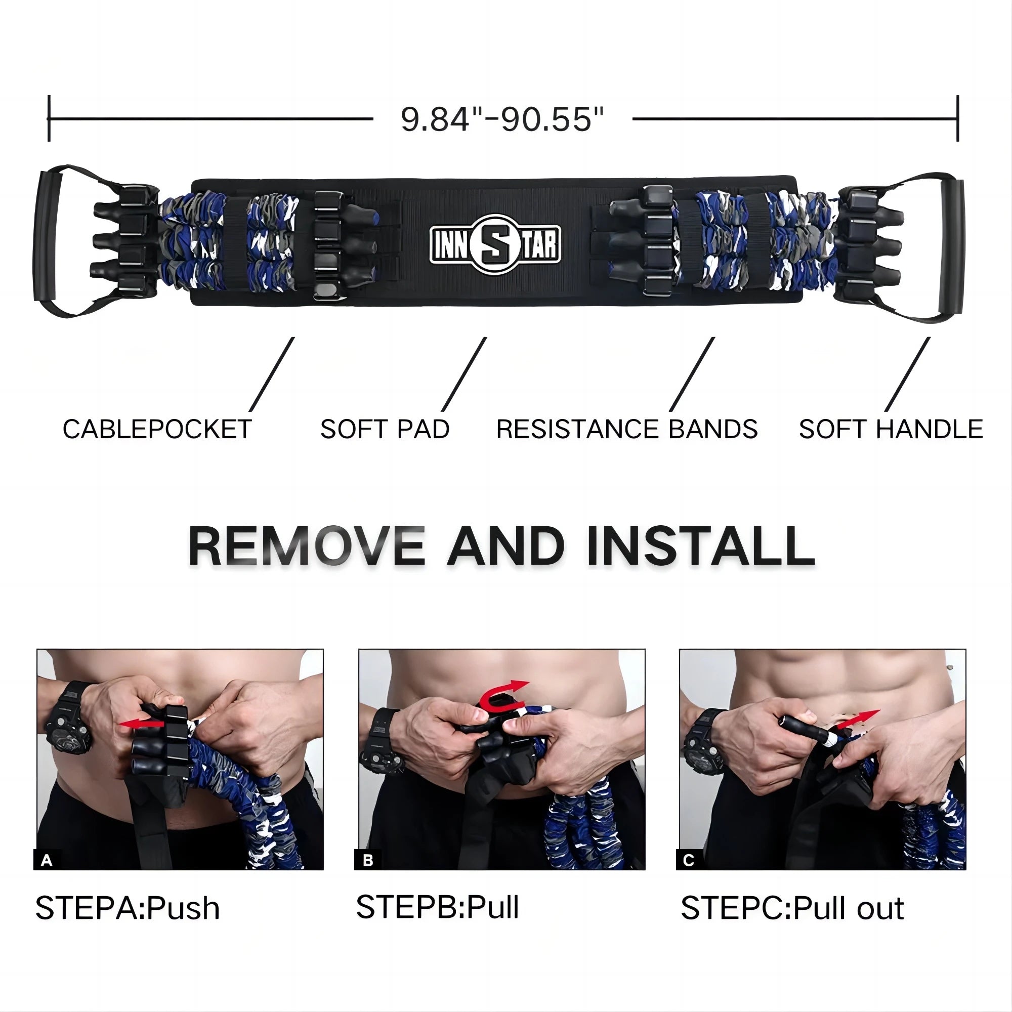 INNSTAR Bench Press Resistance Bands Chest Expander Push-ups