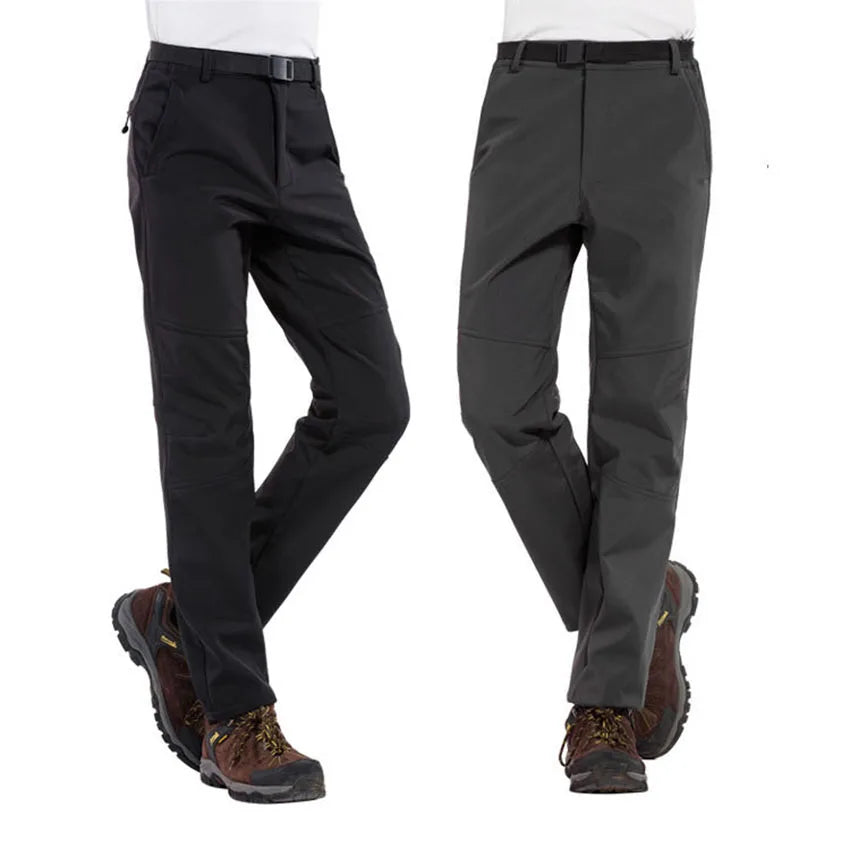 Winter Mens Fleece Warm Hiking Soft Shell Pants