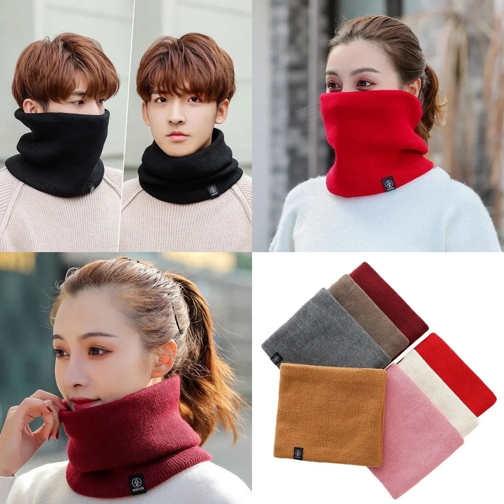 Fashion Soft Knitted Neck Warmer Sports Scarf