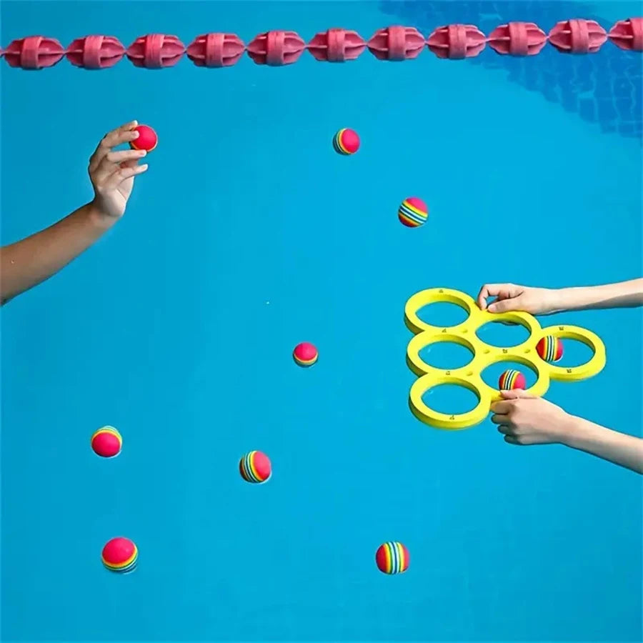 Floating  Swimming pool table game with 10 balls