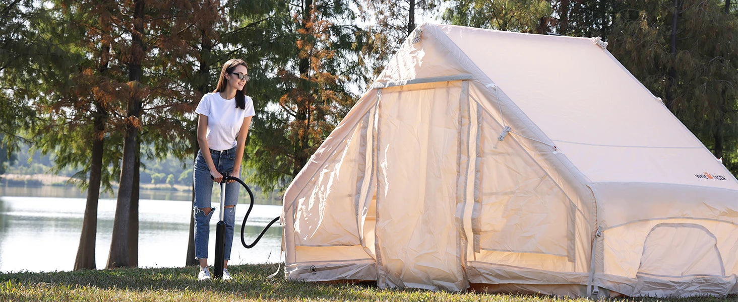 Easy Setup 4 Season Waterproof Windproof Outdoor Blow Up Luxury Cabin Tent