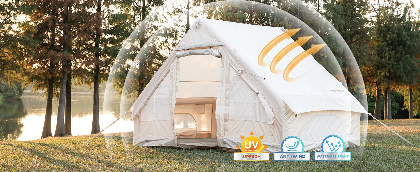 Easy Setup 4 Season Waterproof Windproof Outdoor Blow Up Luxury Cabin Tent