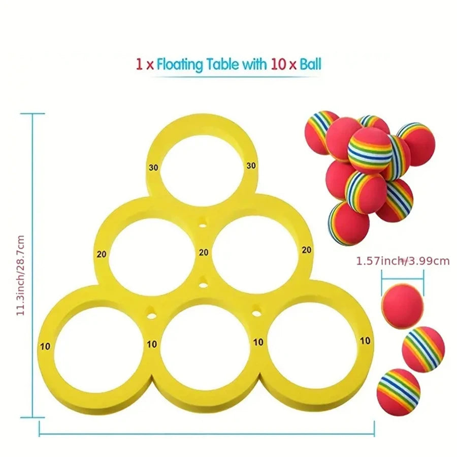 Floating  Swimming pool table game with 10 balls