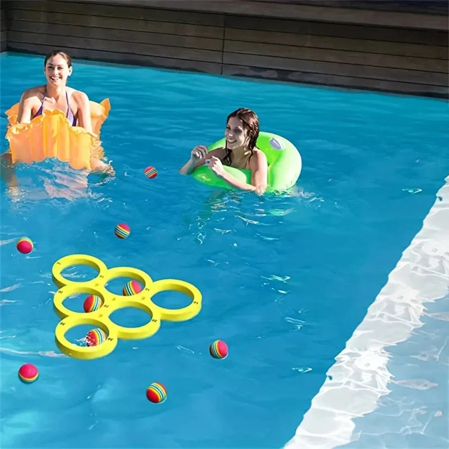 Floating  Swimming pool table game with 10 balls